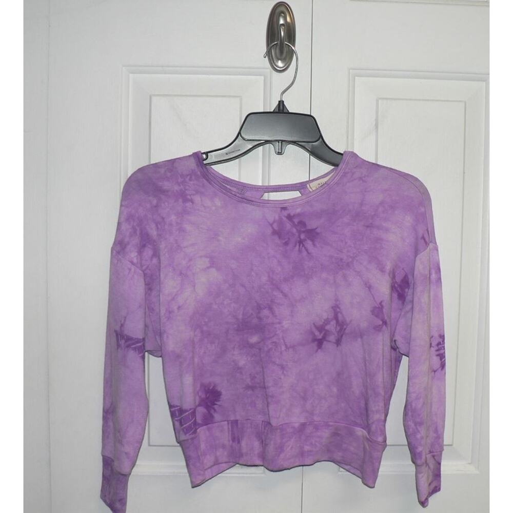 Walking On Sunshine Girls Twist Back‎ Pullover in Violet Tie Dye Small MSRP $38